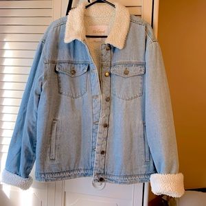 DENIM SHERPA INTERIOR DENIM JACKET UNISEX